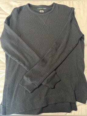 American Eagle Outfitters Charcoal Waffle Knit Long Sleeve